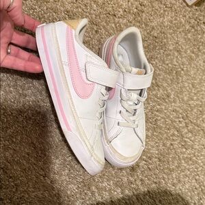 Kids White and Pink Sneakers